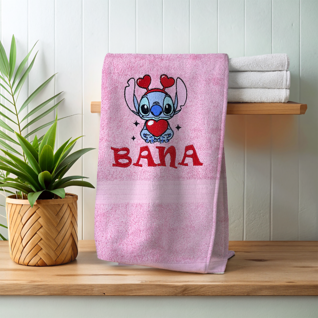 Stitch in love towel
