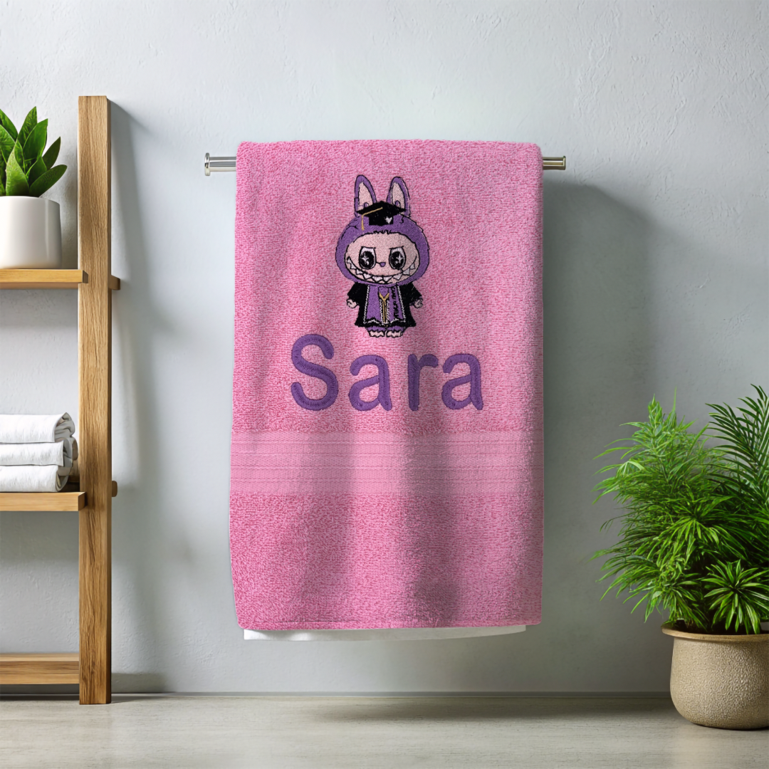 Labubu graduation Customized Towel