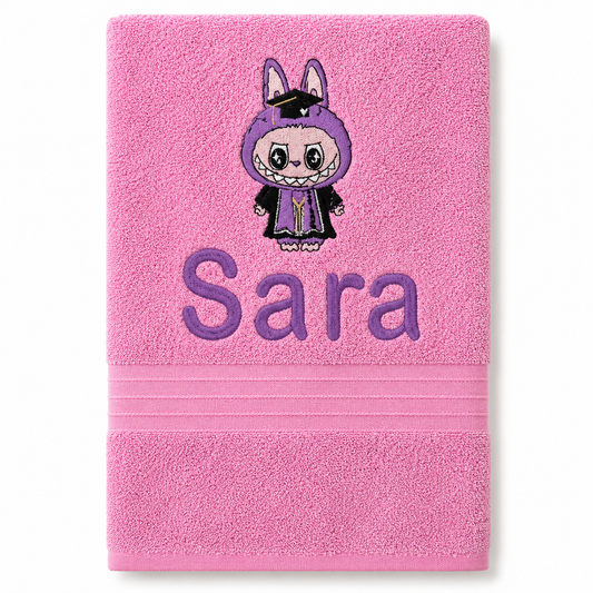 Labubu graduation Customized Towel